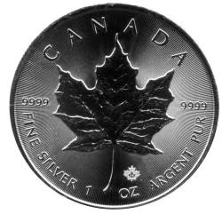 Motivseite der 1 oz Silbermünze Maple Leaf 2016
